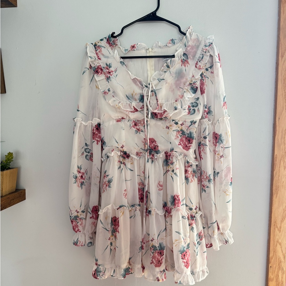Fashion Nova Floral Ruffle Blouse